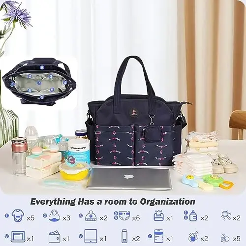 SUPROMOMI Diaper Bag Tote: Large Tote Baby Bag Boy Diaper Bag Stylish Girl Diaper Bag,Shoulder Mommy Bag - 4