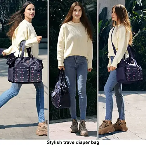 SUPROMOMI Diaper Bag Tote: Large Tote Baby Bag Boy Diaper Bag Stylish Girl Diaper Bag,Shoulder Mommy Bag - 3