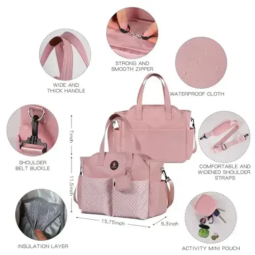 SUPROMOMI Diaper Bag Tote: Large Tote Baby Bag Boy Diaper Bag Stylish Girl Diaper Bag,Shoulder Mommy Bag - 6