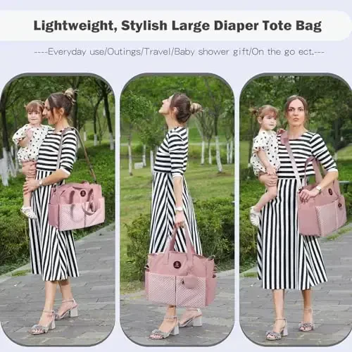 SUPROMOMI Diaper Bag Tote: Large Tote Baby Bag Boy Diaper Bag Stylish Girl Diaper Bag,Shoulder Mommy Bag - 2