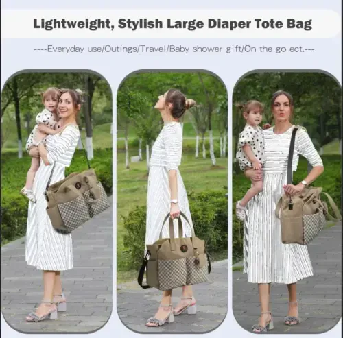 SUPROMOMI Diaper Bag Tote: Large Tote Baby Bag Boy Diaper Bag Stylish Girl Diaper Bag,Shoulder Mommy Bag - Modazone (1)