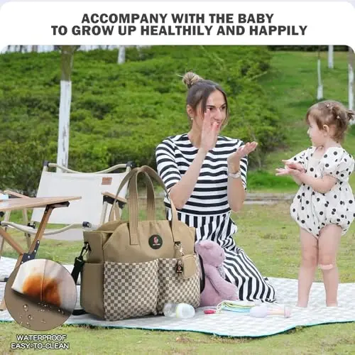 SUPROMOMI Diaper Bag Tote: Large Tote Baby Bag Boy Diaper Bag Stylish Girl Diaper Bag,Shoulder Mommy Bag - 13