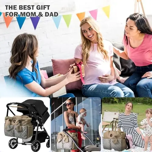 SUPROMOMI Diaper Bag Tote: Large Tote Baby Bag Boy Diaper Bag Stylish Girl Diaper Bag,Shoulder Mommy Bag - 7