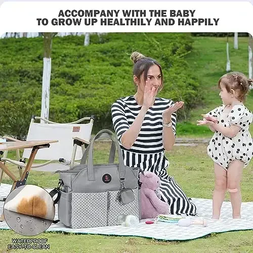 SUPROMOMI Diaper Bag Tote: Large Tote Baby Bag Boy Diaper Bag Stylish Girl Diaper Bag, Shoulder Mommy Bag - 6
