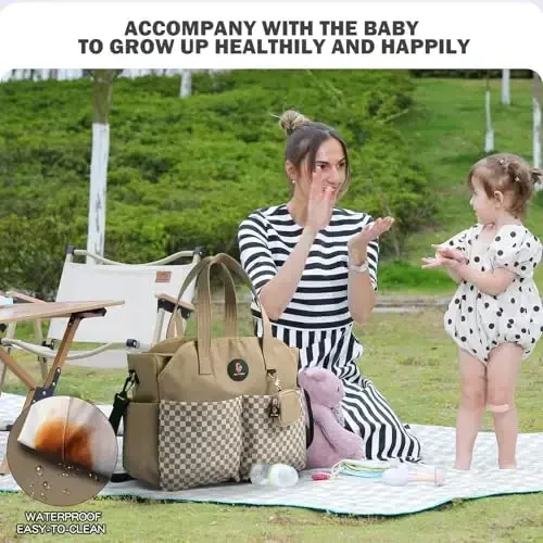 SUPROMOMI Diaper Bag Tote: Large Tote Baby Bag Boy Diaper Bag Stylish Girl Diaper Bag,Shoulder Mommy Bag - 6