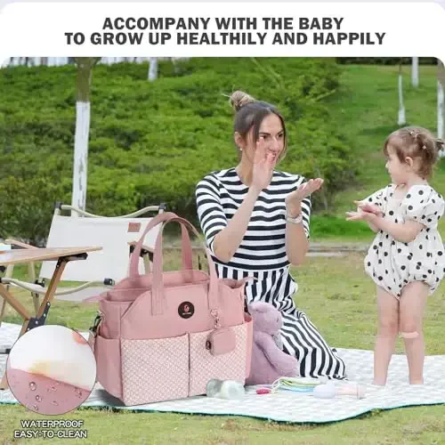 SUPROMOMI Diaper Bag Tote: Large Tote Baby Bag Boy Diaper Bag Stylish Girl Diaper Bag,Shoulder Mommy Bag - 5