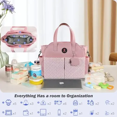 SUPROMOMI Diaper Bag Tote: Large Tote Baby Bag Boy Diaper Bag Stylish Girl Diaper Bag,Shoulder Mommy Bag - 9
