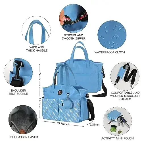 SUPROMOMI Diaper Bag Tote: Large Tote Baby Bag Boy Diaper Bag Stylish Girl Diaper Bag,Shoulder Mommy Bag - 5