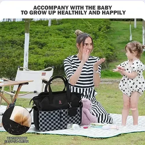 SUPROMOMI Diaper Bag Tote: Large Tote Baby Bag Boy Diaper Bag Stylish Girl Diaper Bag,Shoulder Mommy Bag - 6