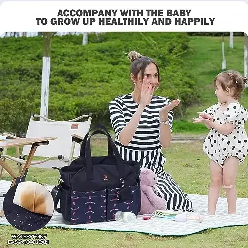 SUPROMOMI Diaper Bag Tote: Large Tote Baby Bag Boy Diaper Bag Stylish Girl Diaper Bag,Shoulder Mommy Bag - 6