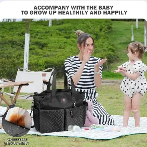 SUPROMOMI Diaper Bag Tote: Large Tote Baby Bag Boy Diaper Bag Stylish Girl Diaper Bag,Shoulder Mommy Bag - 6