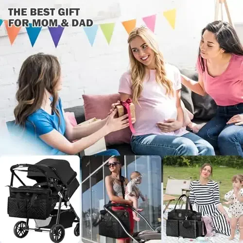 SUPROMOMI Diaper Bag Tote: Large Tote Baby Bag Boy Diaper Bag Stylish Girl Diaper Bag,Shoulder Mommy Bag - 7