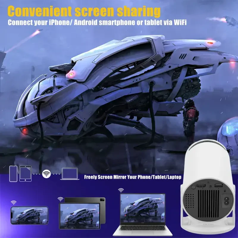 Supsupsiu Projector 4K 1080P Supported, 10000 Lumen LED 1080P WiFi Bluetooth UHD Portable Home Theater - 6