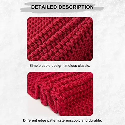 Surblue Winter Chunky Knit Scarf Warm Thick Wrap Pattern Long for Men and Women for Outdoors - 5