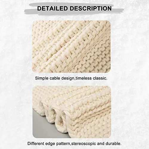 Surblue Winter Chunky Knit Scarf Warm Thick Wrap Pattern Long for Men and Women for Outdoors - 6