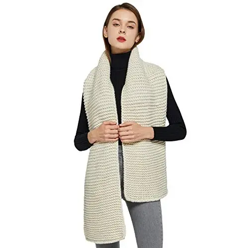 Surblue Winter Chunky Knit Scarf Warm Thick Wrap Pattern Long for Men and Women for Outdoors - SURBLUE (1)
