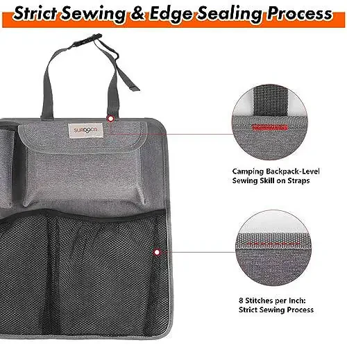 SURDOCA Hanging Trunk Organizer for SUV, [UPGRADED 7 Times] Car Organizers and Storage, Car Accessories Interior, Space Saving Expert-Grey - 5