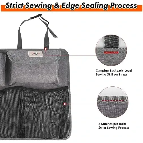 SURDOCA Car Trunk Organizer LARGE SIZE, Hanging Trunk Organizer (43x19in), Foldable Cargo Storage Bag with 8 Pockets, Space Saving Expert for SUV/Truck/MPV - 5