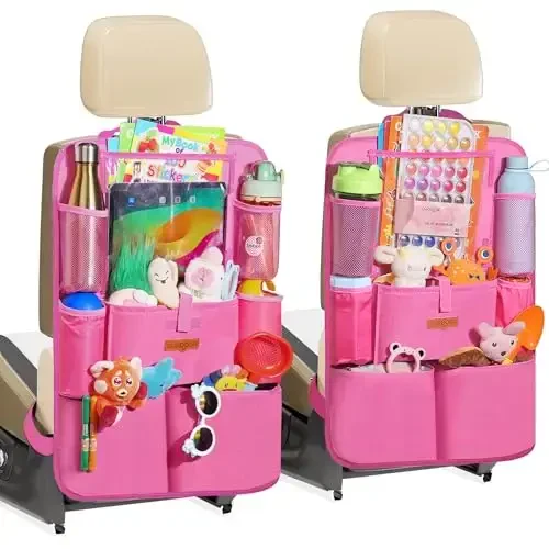 SURDOCA Car Organizers and Storage with 11-inch Touch Screen Tablet Holder, Backseat Car Organizer with 8 Pockets, Car Seat Protector Road Trip Essentials for Kids - 1