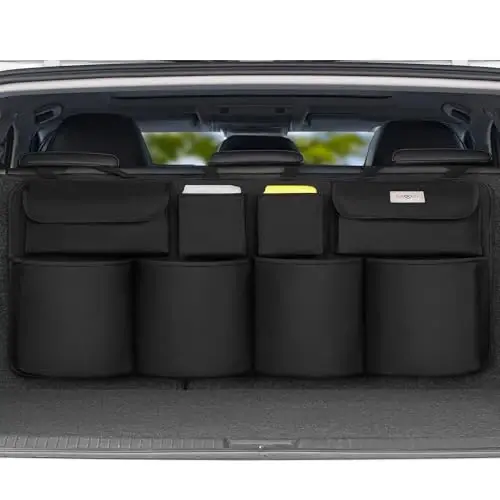 SURDOCA Car Trunk Organizer, LARGE CAPACITY(43 x 19 in) Car Storage Bag with 8 Pockets, 7X Upgraded Trunk Storage Organizer for Car, SUV, Truck, MPV - 1