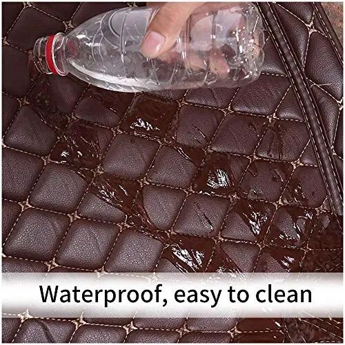 SureKit Custom Car Floor Mats for Toyota LC4500-LC4700 2002-2008 Floor Liner Waterproof Anti-Skid Luxury Leather Full Coverage Liner Front ＆ Rear Mat/Set (Black) - 5