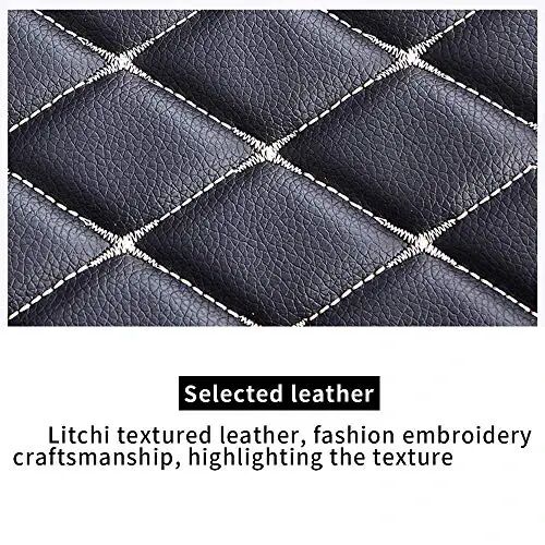 SureKit Custom Car Floor Mats for Toyota Prius XW30 2002-2009, 2010-2016, 2017-2019 Floor Liner Waterproof Anti-Skid Luxury Leather Full Coverage Liner Front ＆ Rear Mat/Set (Black Beige) - 6