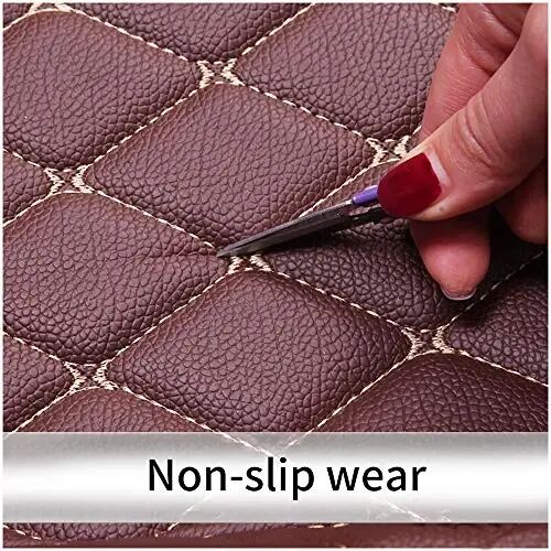 SureKit Custom Car Floor Mats for Toyota Sienna Ⅱ 7seat 2006-2008, 2011-2017 Floor Liner Waterproof Anti-Skid Luxury Leather Full Coverage Liner Front ＆ Rear Mat/Set (Beige) - 4