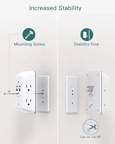 Surge Protector, Outlet Extender with Night Light, Addtam 5-Outlet Splitter and 4 USB Ports(2 USB C), USB Wall Charger Power Strip, Multi Plug Outlet for Home, Office, School, ETL Listed - 5