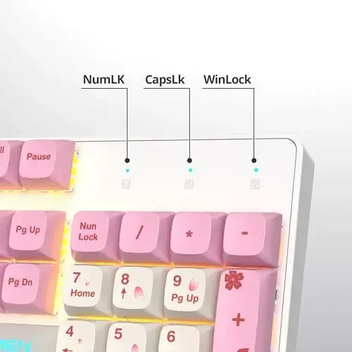 surmen To'liq O'lchamli Pushti Klaviatura Raqamli Panel bilan, 104 Tugmali RGB Simli Mexanik O'yin Klaviatura PBT Keycaps Linear Qizil Switch bilan Noutbuk Desktop PC O'yinchilar uchun（104 Ying） - 6