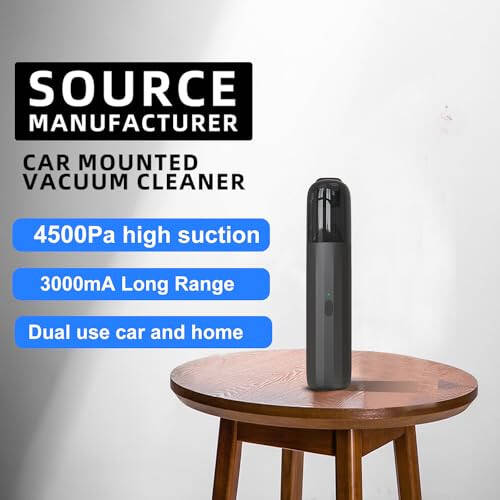 SurnQiee 3-in-1 Handheld Vacuum Cleaner and Cordless Rechargeable Blower, Portable Air Duster and Vacuum Hand Pump for Car, Kitchen, Pet Hair, Small Debris and Keyboard Cleaning (Black) - 6