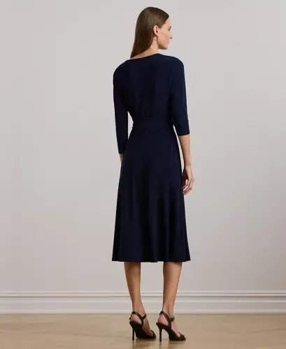 Surplice Jersey Dress-Lighthouse Navy - 3