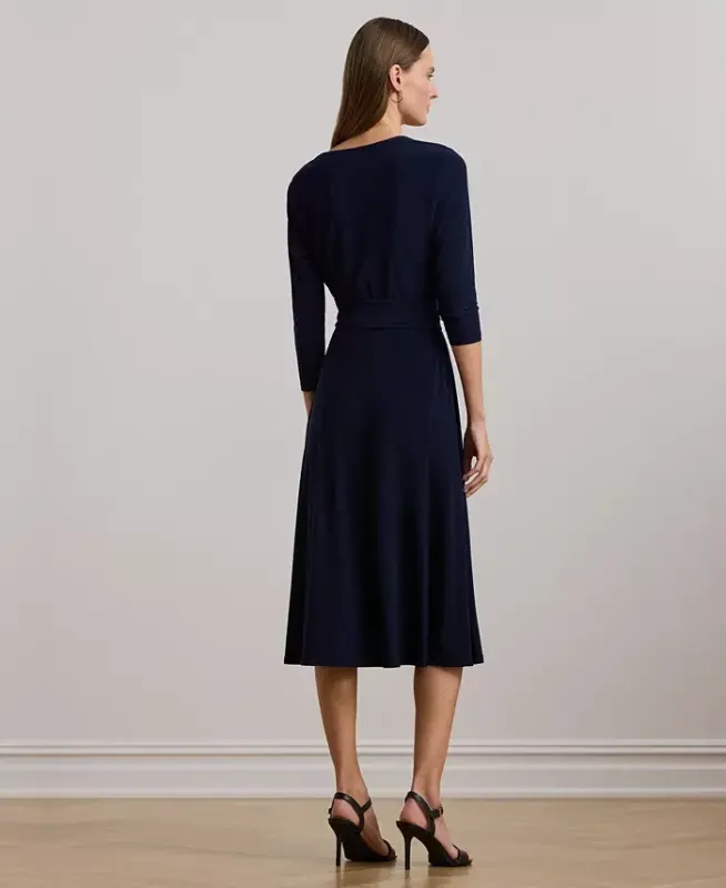 Surplice Jersey Dress-Lighthouse Navy - 3