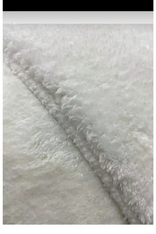 Surprise Home Textile Round White Color Plush Washable Carpet-white - 4