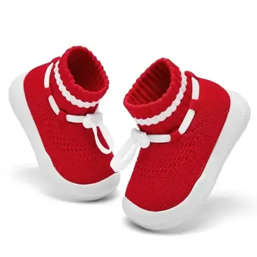 Fahrerliebe Baby Non Slip Socks Shoes Boys Girls Soft Slip On Sneakers Protection Toe Infant Slippers Lightweight Breathable First Walking Shoes 