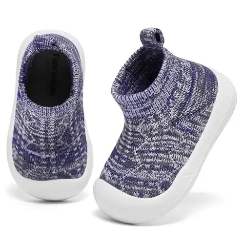 Fahrerliebe Baby Non Slip Socks Shoes Boys Girls Soft Slip On Sneakers Protection Toe Infant Slippers Lightweight Breathable First Walking Shoes 