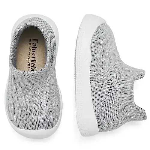 Fahrerliebe Baby Non Slip Socks Shoes Boys Girls Soft Slip On Sneakers Protection Toe Infant Slippers Lightweight Breathable First Walking Shoes - FAHRERLIEBE (1)