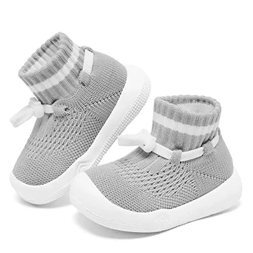 Fahrerliebe Baby Non Slip Socks Shoes Boys Girls Soft Slip On Sneakers Protection Toe Infant Slippers Lightweight Breathable First Walking Shoes - 5