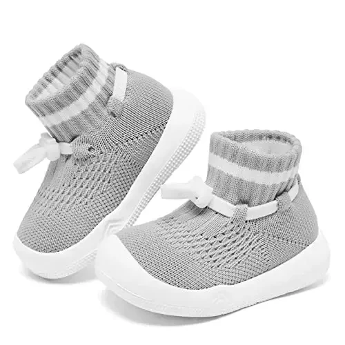Fahrerliebe Baby Non Slip Socks Shoes Boys Girls Soft Slip On Sneakers Protection Toe Infant Slippers Lightweight Breathable First Walking Shoes - 5