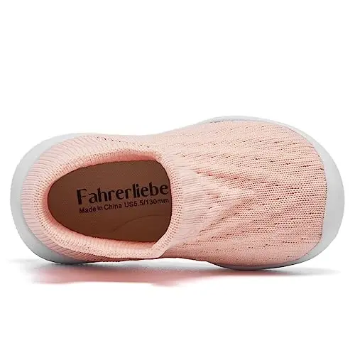 Fahrerliebe Baby Non Slip Socks Shoes Boys Girls Soft Slip On Sneakers Protection Toe Infant Slippers Lightweight Breathable First Walking Shoes - 5
