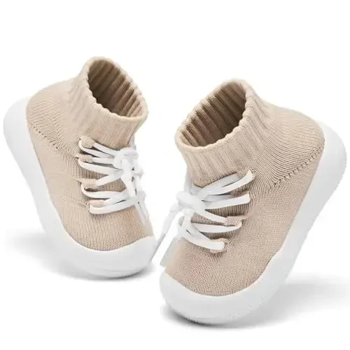 Fahrerliebe Baby Non Slip Socks Shoes Boys Girls Soft Slip On Sneakers Protection Toe Infant Slippers Lightweight Breathable First Walking Shoes - FAHRERLIEBE
