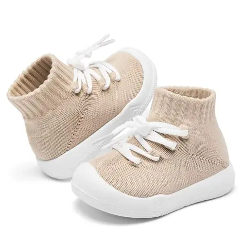 Fahrerliebe Baby Non Slip Socks Shoes Boys Girls Soft Slip On Sneakers Protection Toe Infant Slippers Lightweight Breathable First Walking Shoes - 6