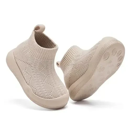 Fahrerliebe Baby Non Slip Socks Shoes Boys Girls Soft Slip On Sneakers Protection Toe Infant Slippers Lightweight Breathable First Walking Shoes - FAHRERLIEBE (1)
