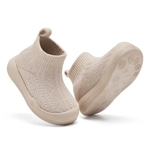Fahrerliebe Baby Non Slip Socks Shoes Boys Girls Soft Slip On Sneakers Protection Toe Infant Slippers Lightweight Breathable First Walking Shoes - 2