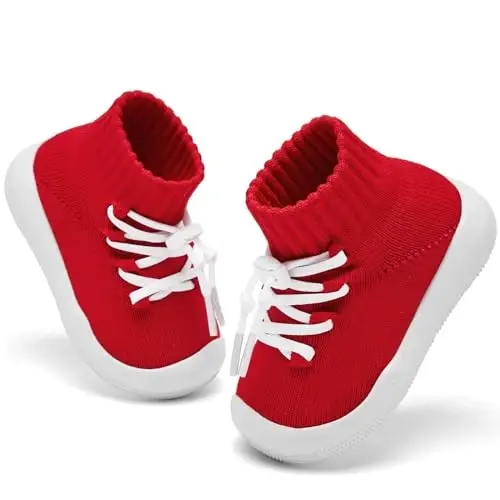 Fahrerliebe Baby Non Slip Socks Shoes Boys Girls Soft Slip On Sneakers Protection Toe Infant Slippers Lightweight Breathable First Walking Shoes - FAHRERLIEBE