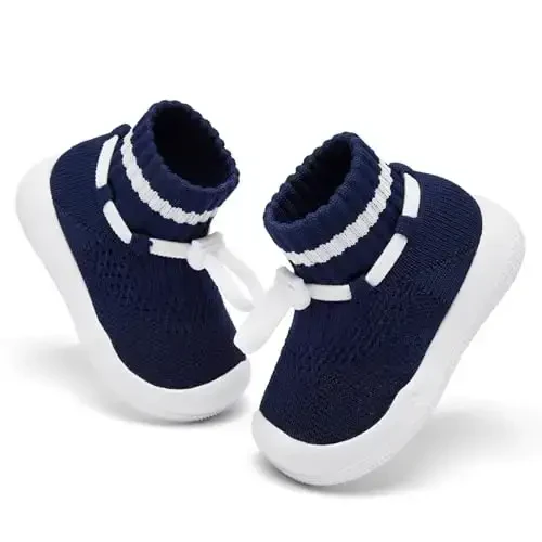 Fahrerliebe Baby Non Slip Socks Shoes Boys Girls Soft Slip On Sneakers Protection Toe Infant Slippers Lightweight Breathable First Walking Shoes - FAHRERLIEBE