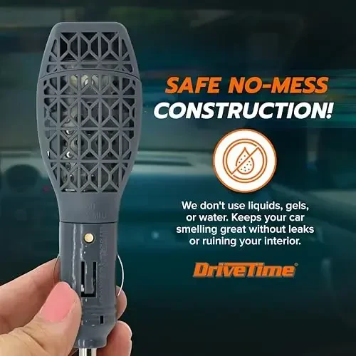 Drive Time Power Fresh Refillable Car Air Freshener – 12V Plug-In Reusable Car Scents Air Enhancer with Long-Lasting Scent Up to 30 Days – Includes 4 Scent Bars – Compact Design - Silver - 4