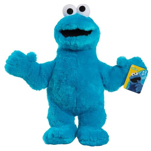 SUSAM KO'CHASI Katta Quchoqlar 18 dyuymli Katta Plush Cookie Monster to'ldirilgan hayvon, Ko'k, O'yin o'ynash, 18 oy va undan katta yoshdagi bolalar uchun o'yinchoqlar, Just Play - 27