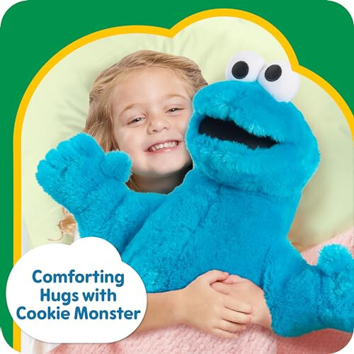 SUSAM KO'CHASI Katta Quchoqlar 18 dyuymli Katta Plush Cookie Monster to'ldirilgan hayvon, Ko'k, O'yin o'ynash, 18 oy va undan katta yoshdagi bolalar uchun o'yinchoqlar, Just Play - 30