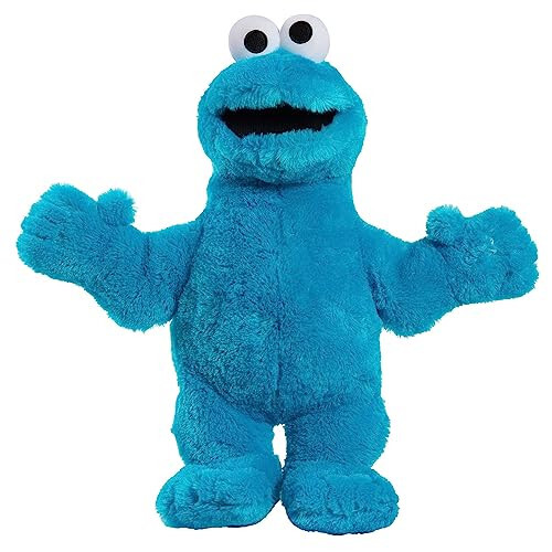 SUSAM KO'CHASI Katta Quchoqlar 18 dyuymli Katta Plush Cookie Monster to'ldirilgan hayvon, Ko'k, O'yin o'ynash, 18 oy va undan katta yoshdagi bolalar uchun o'yinchoqlar, Just Play - 1