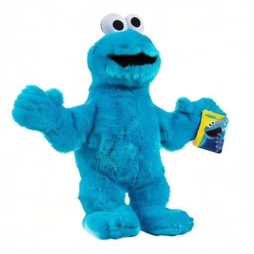 SUSAM KO'CHASI Katta Quchoqlar 18 dyuymli Katta Plush Cookie Monster to'ldirilgan hayvon, Ko'k, O'yin o'ynash, 18 oy va undan katta yoshdagi bolalar uchun o'yinchoqlar, Just Play - 6